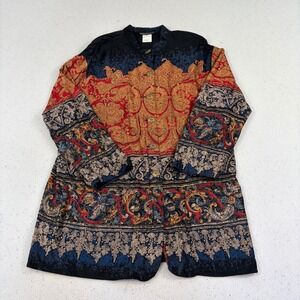 CAROLE LITTLE Vintage‎ 2pc Ornate Tapestry Vest & Long Sleeve Set Size 14